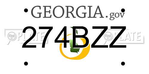 274BZZ Georgia License Plate