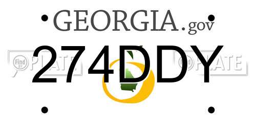 274DDY Georgia License Plate