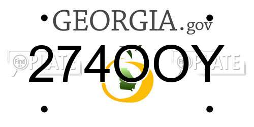 274OOY Georgia License Plate