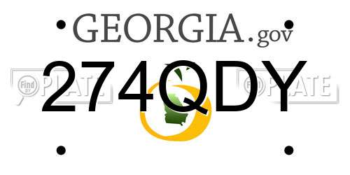 274QDY Georgia License Plate