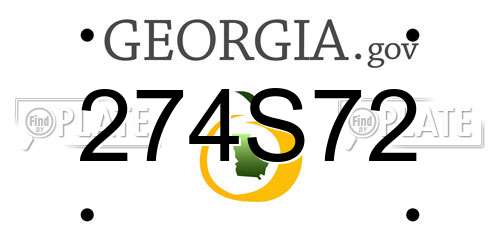 274S72 Georgia License Plate