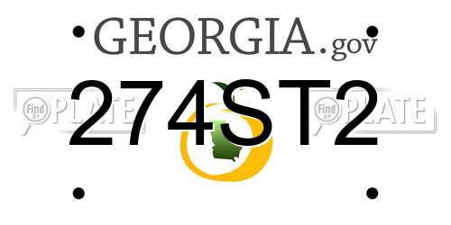 274ST2 Georgia License Plate