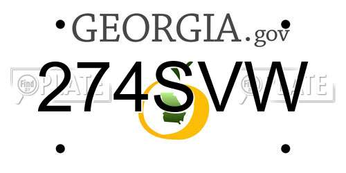 274SVW Georgia License Plate