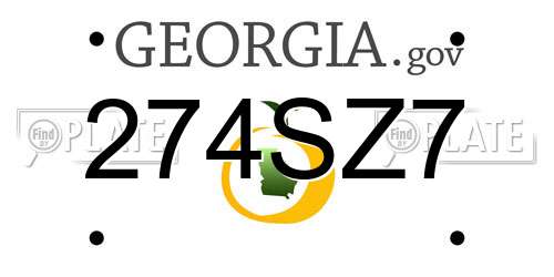 274SZ7 Georgia License Plate