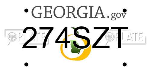 274SZT Georgia License Plate