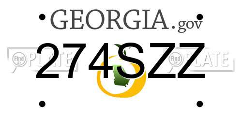 274SZZ Georgia License Plate