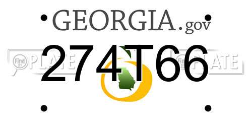 274T66 Georgia License Plate