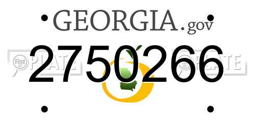 2750266 Georgia License Plate