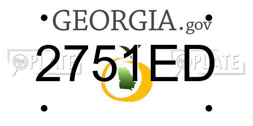 2751ED Georgia License Plate