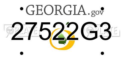 27522G3 Georgia License Plate