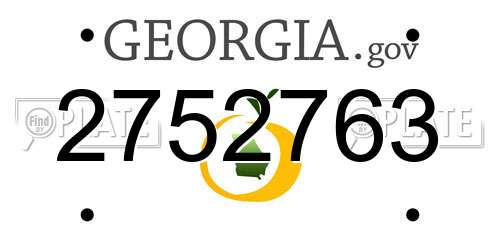 2752763 Georgia License Plate
