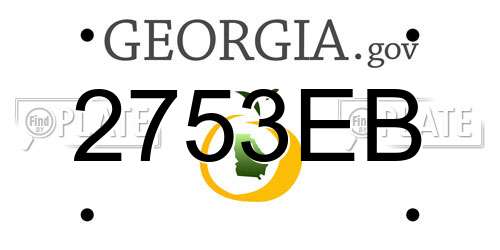 2753EB Georgia License Plate