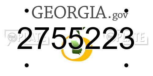 2755223 Georgia License Plate