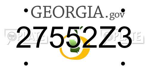 27552Z3 Georgia License Plate
