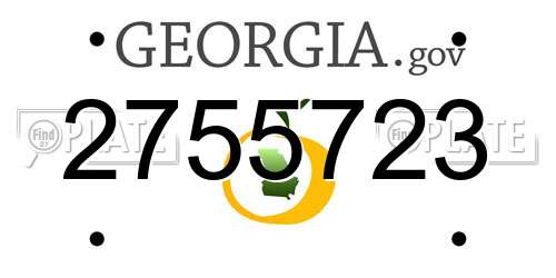 2755723 Georgia License Plate