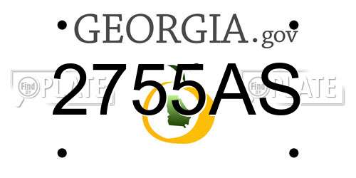 2755AS Georgia License Plate