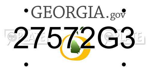27572G3 Georgia License Plate