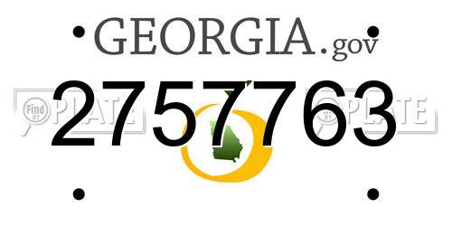 2757763 Georgia License Plate