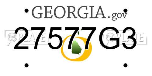 27577G3 Georgia License Plate