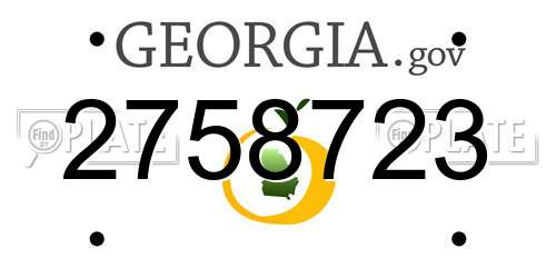 2758723 Georgia License Plate