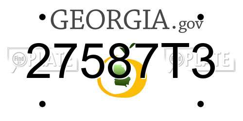 27587T3 Georgia License Plate
