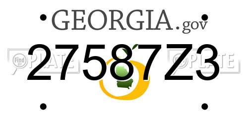 27587Z3 Georgia License Plate