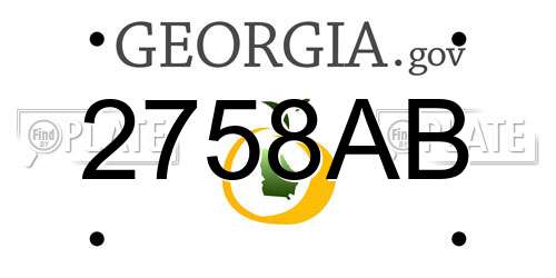 2758AB Georgia License Plate