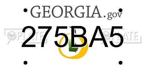 275BA5 Georgia License Plate