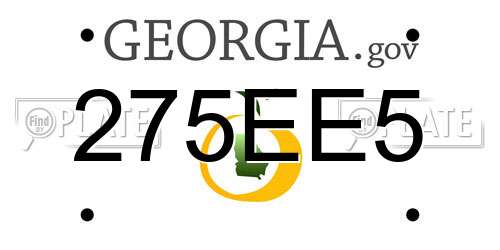 275EE5 Georgia License Plate