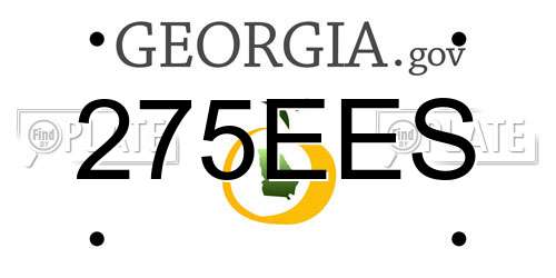 275EES Georgia License Plate