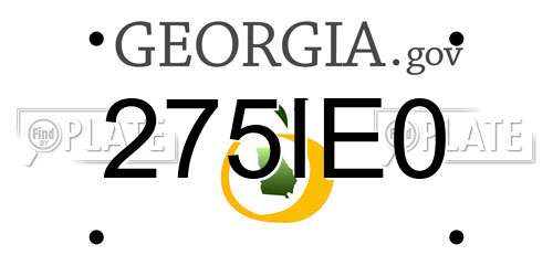 275IE0 Georgia License Plate