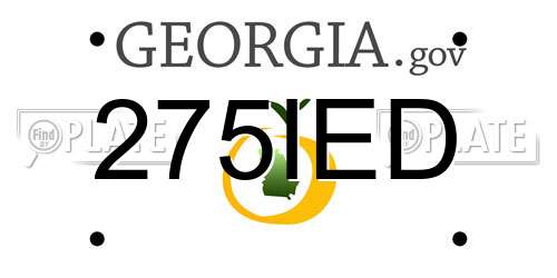 275IED Georgia License Plate
