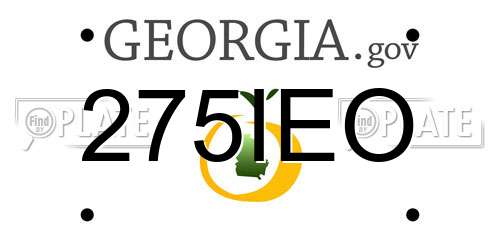 275IEO Georgia License Plate