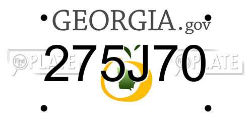 275J70 Georgia License Plate