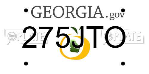 275JTO Georgia License Plate