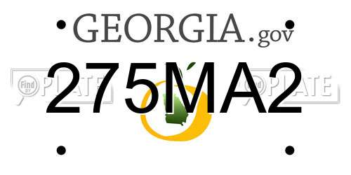 275MA2 Georgia License Plate