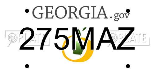 275MAZ Georgia License Plate