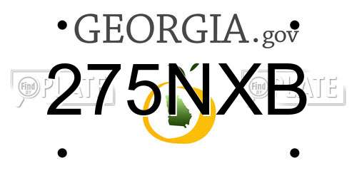 275NXB Georgia License Plate