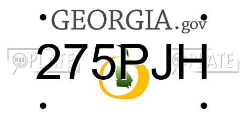 275PJH Georgia License Plate