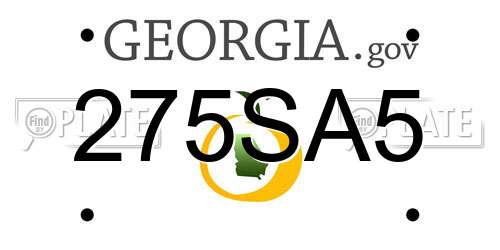 275SA5 Georgia License Plate