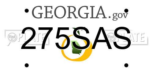 275SAS Georgia License Plate