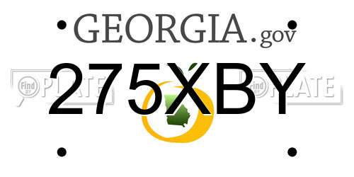 275XBY Georgia License Plate