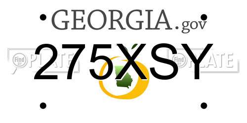 275XSY Georgia License Plate