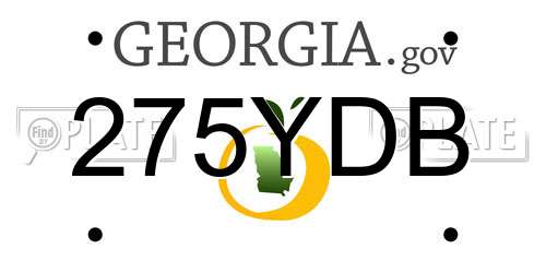 275YDB Georgia License Plate