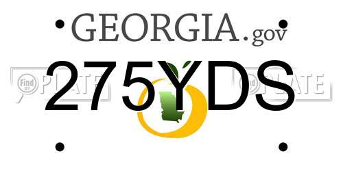 275YDS Georgia License Plate