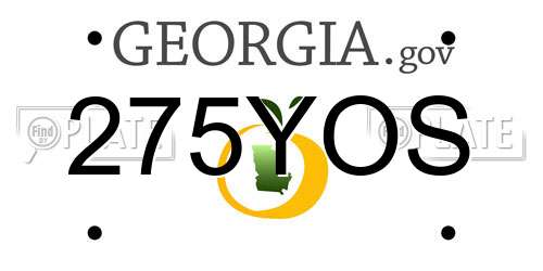275YOS Georgia License Plate