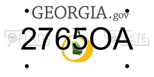 2765OA Georgia License Plate