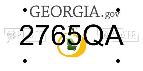 2765QA Georgia License Plate