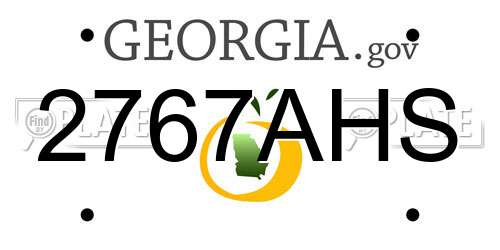 2767AHS Georgia License Plate