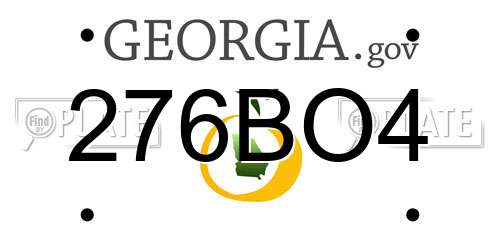 276BO4 Georgia License Plate